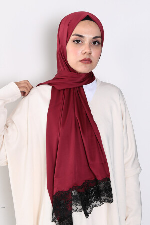 Rayon Şal Bordo - Siyah - 6