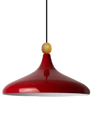 Red Champion Einzel-Kronleuchter mit Holzperlen, Hängelampe, Wohnzimmer, Küche, Boutique-Lampe, Beleuchtung, Kronleuchter BMM2066XXWM - 6