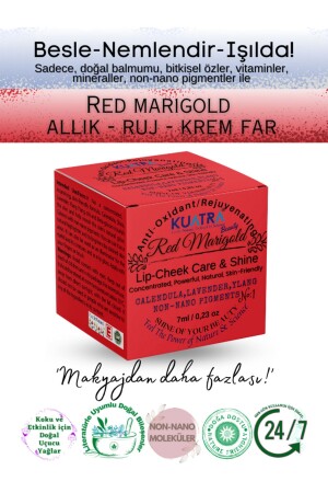 Red Marigold Nemlendirici - Antioksidan Işıltı Veren Balm (DOĞAL İÇERİKLİ RUJ- ALLIK-GÖZ FARI) - 2