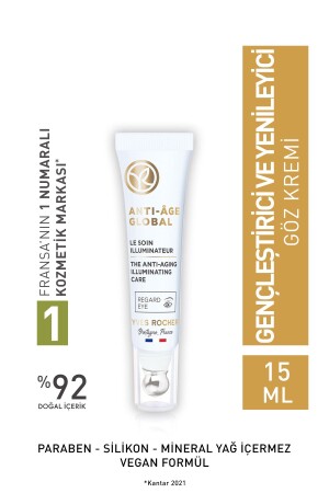 Regenerative Anti-Aging-Pflege mit pflanzlichen Stammzellen Anti-Age Global – Koffein und Vitamin E – Augencreme - 1