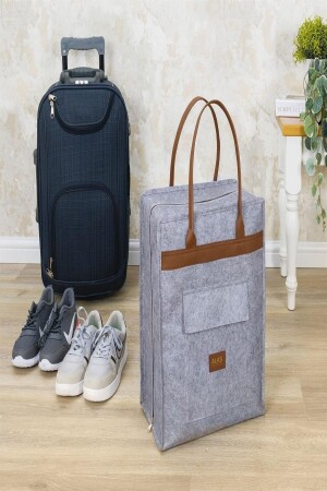 Reise-Schuh-/Gepäcktasche mit Ledergriff, Schuh-Aufbewahrungsbox, Koffer, Reise-Organizer - 2