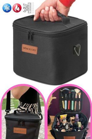 Reisetyp Thermoisolierter Kosmetik-Make-up-Taschen-Organizer Große Make-up-Organizer-Tasche Schwarz - 2