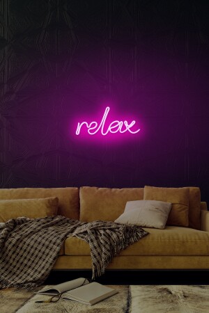 - Relax - Led Dekoratif Duvar Aydınlatması Neon Duvar Yazısı Sihirli Led Mesajlar -neongraph DEC010041 - 3