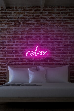 - Relax - Led Dekoratif Duvar Aydınlatması Neon Duvar Yazısı Sihirli Led Mesajlar -neongraph DEC010041 - 4