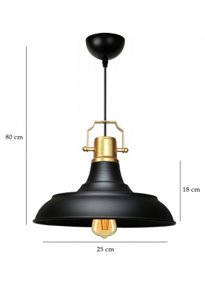 Retro Schwarz Gold Top Detaillierte Pendelleuchte Café Restaurant Küche Eingang Wohnzimmer - 7