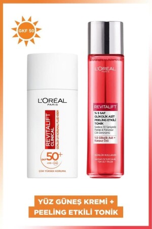 Revitalift Clinical Spf 50- Yüz Güneş Kremi 50ml & %5 Saf Glikolik Asit Peeling Etkili Tonik 180ml PKTUVFLDPLNGTNK - 3