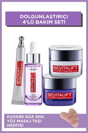 Revitalift Filler Dolgunlaştırıcı Yaşlanma Karşıtı 4'lü Bakım Seti-Gua Sha Yüz Masaj Taşı PKTLPRDOLYSBKSTMST - 2