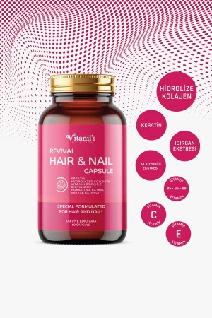 Revival Haar-Nagel 60 Kapseln – Haar Vitamin Kollagen Keratin Biotin – Brennnessel Atkuy. ex. Vitamin B5-b6-c-e - 2