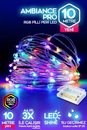 RGB batteriebetriebenes LED-Licht, 10 Meter, für Innen- und Außenbereiche, Party-Dekoration, Feierlicht, bunte LED-Dekoration SL-1056 - 3