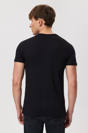 Riesiges Herren-O-Neck-T-Shirt Schwarz 222 LCM 242079 - 6