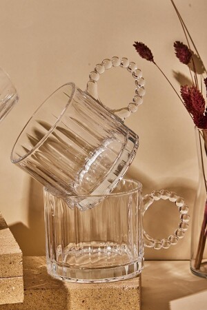 Ringo Line 6-teiliger 325-ml-Glasbecher mit Perlengriffbecher - 6