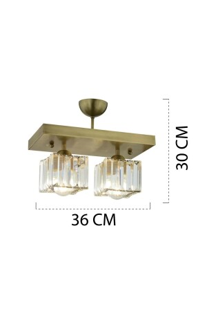 Rivia 2-teiliger antiker Plafonier-Kristall-Wohnzimmer-Kronleuchter aus Kristall und Stein im modernen Design 3416-02-FR - 10