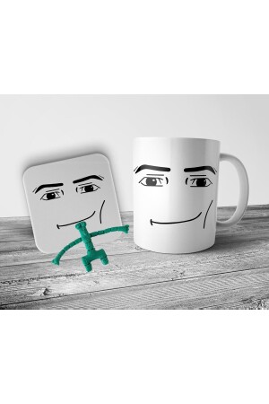 Roblox Man Face Trophy Cup, Untersetzer und Green Rainbow Friend Figurenset PIXKUPRBXS2 - 1