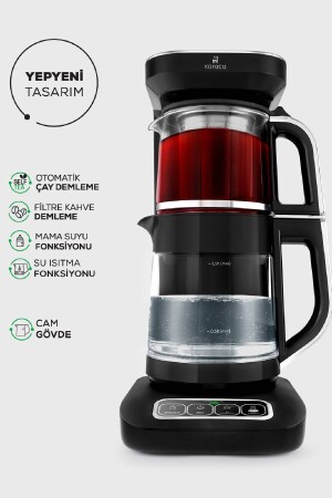 Robotea Pro 4 in 1 Konuşan Cam Çay Makinesi Black Chrome - 4