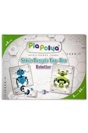 Robotlar | Sekiz Parçalı Yap-boz | 8 Grup | 64 Parça | Mukavva Robotlar8Parça - 1