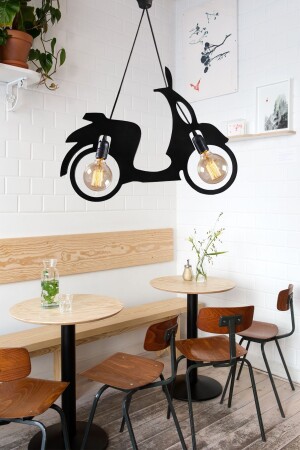 Roller Motor Fahrrad Kronleuchter Pendelleuchte Moderne rustikale dekorative Lampe Jugend- und Kinderzimmer UTM0022 - 7