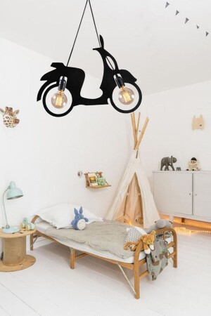 Roller Motor Fahrrad Kronleuchter Pendelleuchte Moderne rustikale dekorative Lampe Jugend- und Kinderzimmer UTM0022 - 3