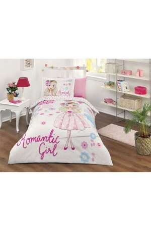 Romantic Girl Tek Kişilik Nevresim Takımı Pembe CM1507 - 2