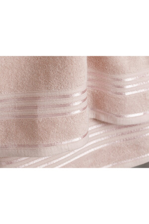 Romantic Stripe Floşlu Banyo Havlusu Takımı Nude 10029017 - 8