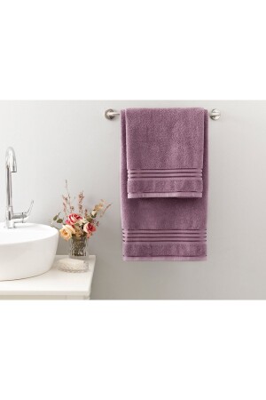 Romantisches Stripe Flush Badetuch-Set Pflaume 10030912 - 2