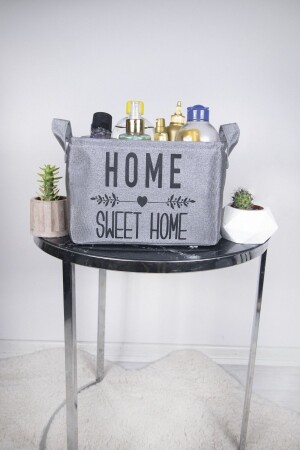 Rope Home Grey Home Sweet Home Bedruckter rechteckiger Korb 18x24x14 - 3