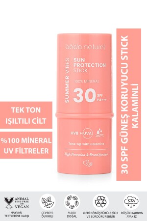 Rosafarbener 100 % mineralisch gefilterter und natürlicher Sonnenschutzstift mit 30 LSF Calamine - 3