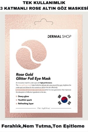 Rose Gold Glitter Foil Göz Maskesi 4 Gr DERMAL.EYE.02 - 2