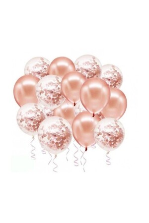 Rose Gold Konfetili Balon Seti 20 Adet - 3