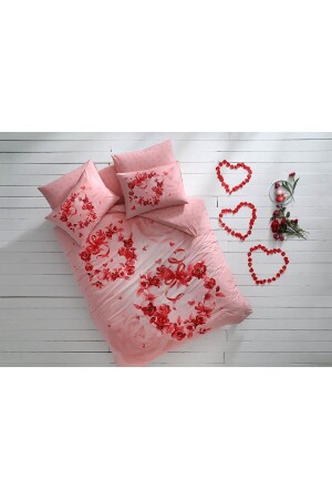 Roses Ranforce Doppelbett-Bettbezug-Set, Rosa, TYC00255607771 - 3