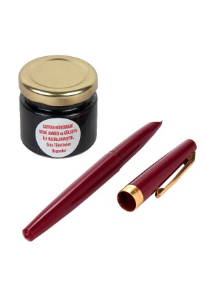 Rote Safran-Tinte und bordeauxroter Safran-Stift-Set, 40 g - 2