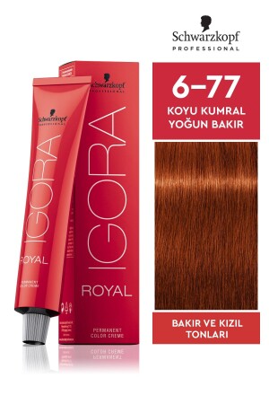 Royal 6-77 Koyu Kumral Yoğun Bakır Saç Boyası 60ml - 3