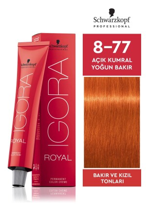 Royal 8-77 Açık Kumral Yoğun Bakır Saç Boyası 60ml - 3