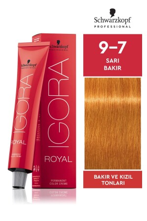 Royal 9-7 Yellow Copper Haarfärbemittel 60 ml - 3