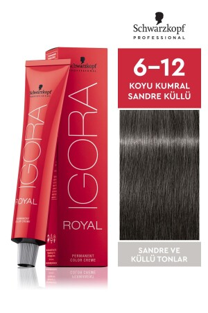 Royal Ashy Tones 6-12 Dark Auburn Sandre Ashy Haarfärbemittel 60 ml - 2