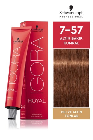 Royal Beige Tones 7-57 Golden Copper – Auburn Haarfärbemittel 60 ml - 1