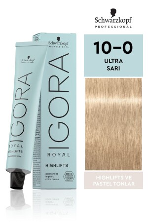 Royal Highlifts Pastel Tonlar 10-0 Ultra Sarı Saç Boyası 60ml - 3