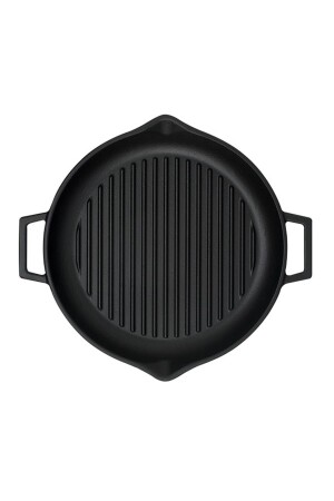 Runde Grillpfanne aus Gusseisen mit Metallgriff. Durchmesser: (ø)30 cm. schwarz LVECOGT30T5 - 4