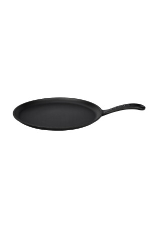 Runde Gusseisen-Pfanne für Pizza, Crêpes und Pfannkuchen. Gusseisen mit massivem Griff, Durchmesser (Ø) 26 cm. PRA-3503525-4032 - 4