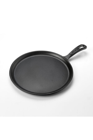 Runde Gusseisen-Pfanne für Pizza, Crêpes und Pfannkuchen. Gusseisen mit massivem Griff, Durchmesser (Ø) 26 cm. PRA-3503525-4032 - 5