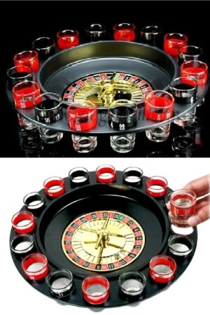 Russisches Roulette-Trink-Roulette-Schnapsglas, Tequila-Getränkespielset mit 16 Gläsern. Roulette-Set mit 16 Gläsern - 3