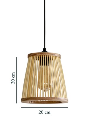 Rustikale Serie Ayder Bambus Holz Pendelleuchte Kronleuchter 20cm - 4