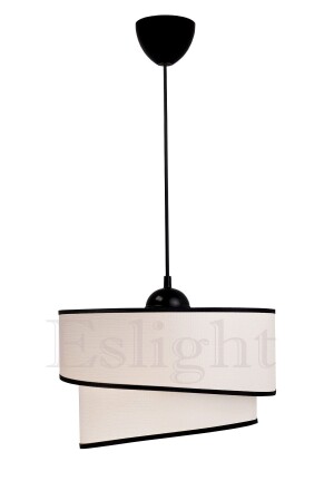 Ruzgar Modern Single Pendelleuchte Kronleuchter Creme-Schwarz E101 ES-RZGS2 - 3