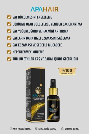 Saç Dökülmesi- Kepek- Seboreik Dermatit Onarıcı- Saç Gürleştirici Bio Saç Kürü %100 Doğal Apahair - 4