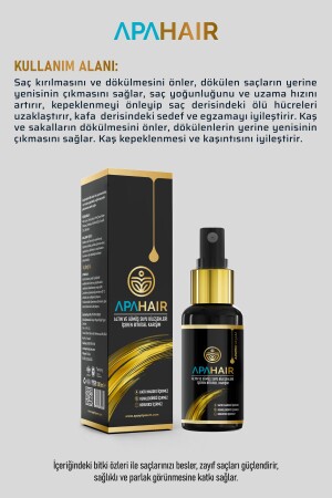 Saç Dökülmesi- Kepek- Seboreik Dermatit Onarıcı- Saç Gürleştirici Bio Saç Kürü %100 Doğal Apahair - 6