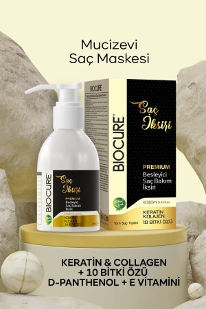 Saç Saç Iksiri Premium Besleyici Saç Bakım Maskesi Keratin Collagen 10 Bitki Özlü 250ml. CM-IKSIR-250 - 1