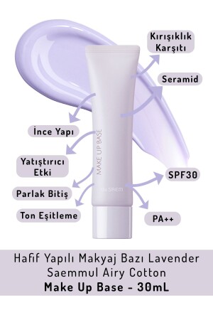 Saemmul Airy Cotton Hafif Yapılı Makyaj Bazı Lavender - Saemmul Airy Cotton Make Up Base 30 Ml - 2