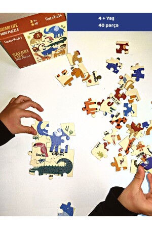 Safari Vahşi Hayvanlar Mini Puzzle 40 Parça 4- Yaş - 6