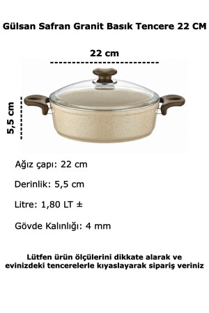 Safran-Granit-Flachtopf 22 cm SFBAS22 - 5