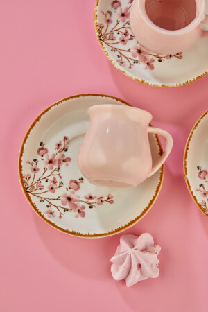 Sakura Flower Pink 15-teiliges Luxus-Kaffeetassen-Set aus Keramik, türkische Kaffeetasse - 8