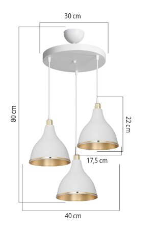 Salda 3-teiliger Kronleuchter, weiß, für Esszimmer, Wohnzimmer, Küche, Schlafzimmer, Wohnzimmer, Eingang, TYC00847818886 - 6